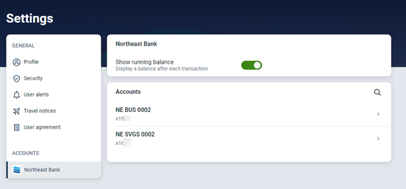 My Northeast Bank Screenshot