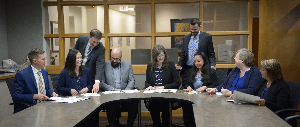 Credit Team looking at documents